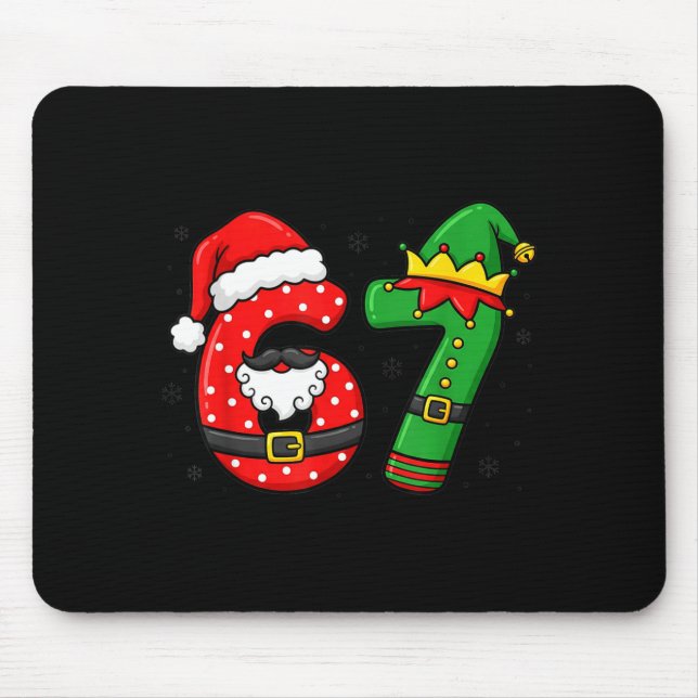 Mousepad 67 Six Seven Funny Christmas 6 7 Meme Xmas Boys Gi (Frente)