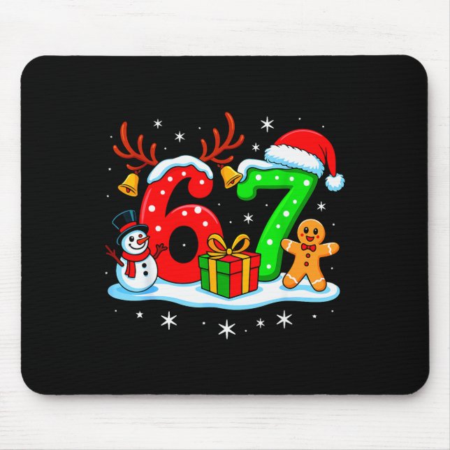 Mousepad 67 Six Seven Meme Gen Alpha Slang Funny Christmas  (Frente)