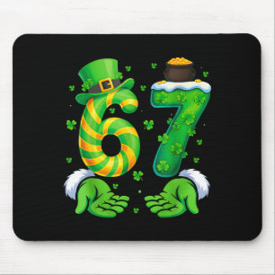 Mousepad 67 Six Seven Trevo Engraçado Dia de São Patrício C