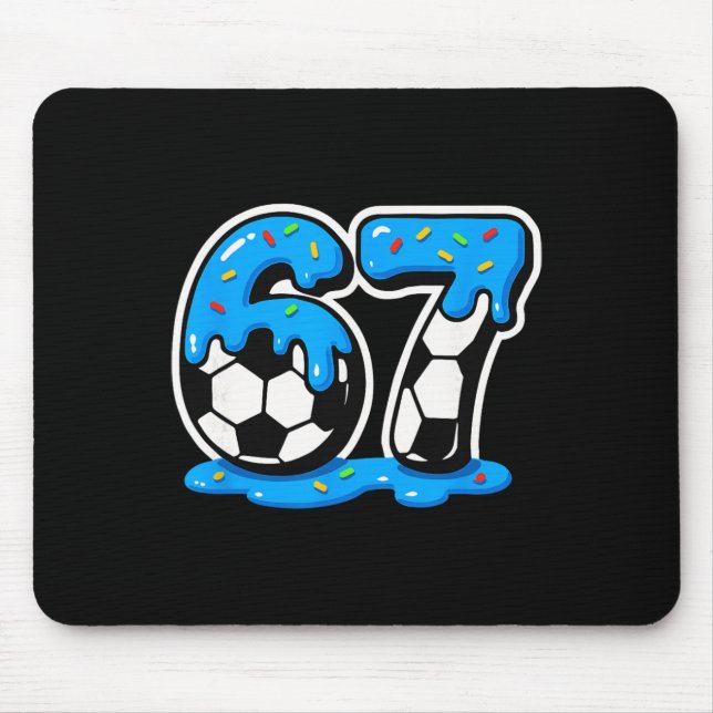 Mousepad 67 Soccer Ice Cream Drip Brain Rot Meme  (Frente)