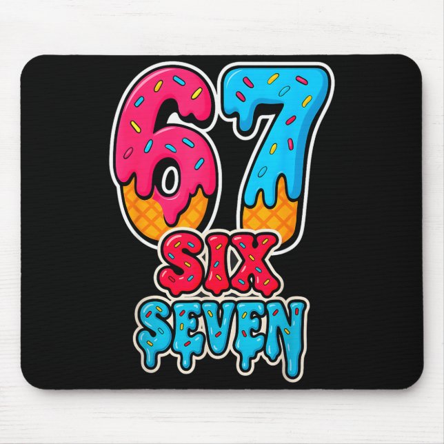 Mousepad 67 Sorvete Drip Engraçado Seis Sete Meme Gen Alpha (Frente)