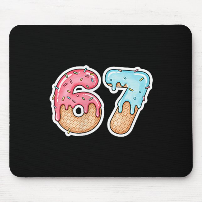 Mousepad 67 Sorvete Drip Meme Divertido Six Seven Geração A (Frente)
