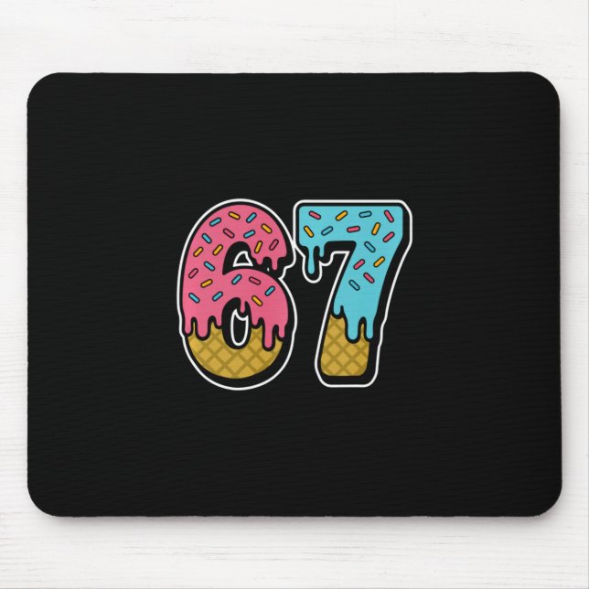 Mousepad 67 Sorvete Drip Meme Divertido Six Seven Geração A (Frente)