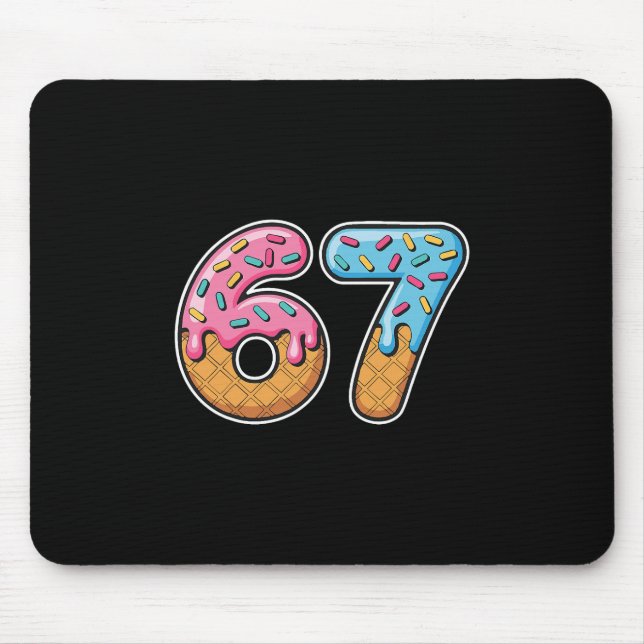 Mousepad 67 Sorvete Drip Meme Divertido Six Seven Geração A (Frente)