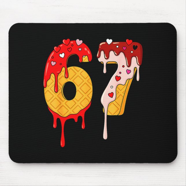 Mousepad 67 Sorvete Drip Meme Engraçado Seis Sete Dia dos N (Frente)