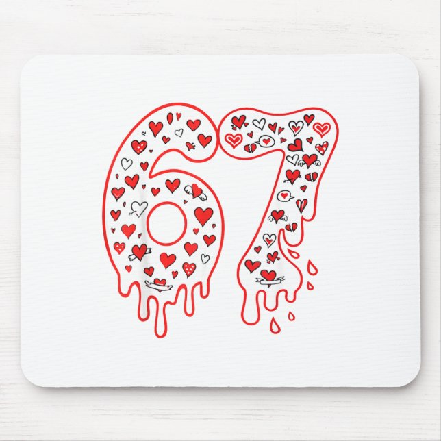 Mousepad 67 Sorvete Drip Meme Seis Sete Geração Alpha Valen (Frente)