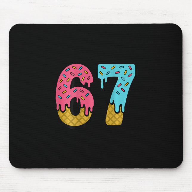 Mousepad 67 Sorvete Drip Meme Six Seven Dia de Jogo (no Ck) (Frente)