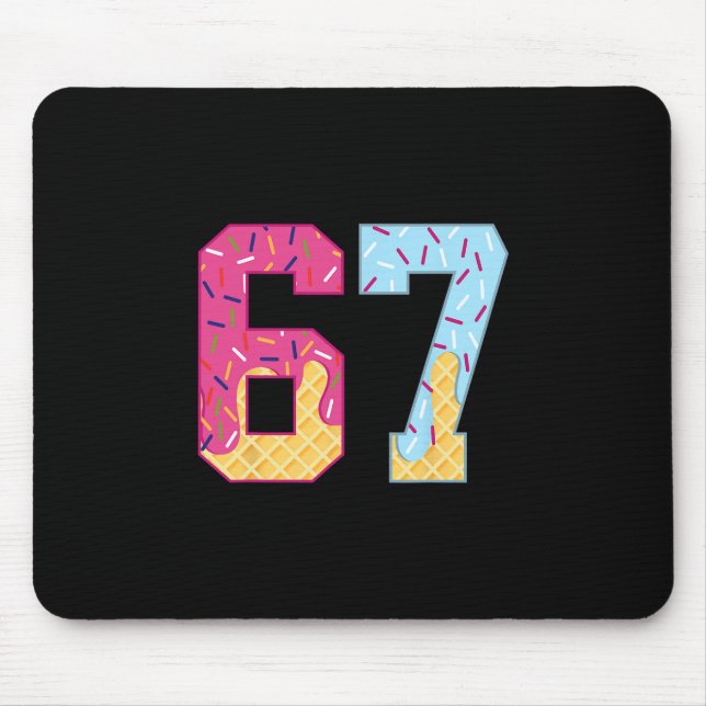 Mousepad 67 Sorvete Drip Meme Six Seven Gíria Gen Alpha 1 (Frente)