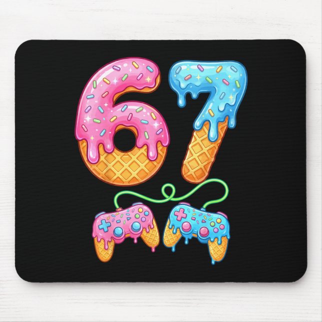 Mousepad 67 Sorvete Gotejamento Meme Jogador Seis Sete Gera (Frente)