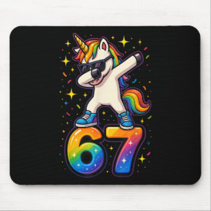 Mousepad 67 Unicórnio Dabbing Six Seven Meme Engraçado _1 