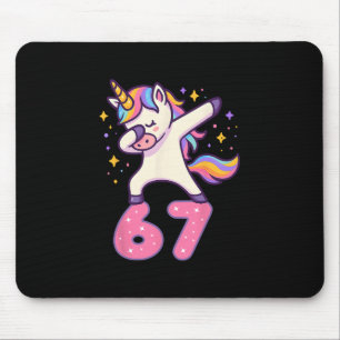 Mousepad 67 Unicórnio Para Meninas Seis Sete Meme Brainrot 