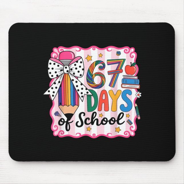 Mousepad 67th Day Of School 67 Six Seven Math Teacher  (Frente)