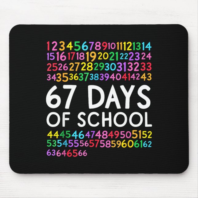 Mousepad 67th Day Of School Teacher Kids 67 Math Numbers 10 (Frente)