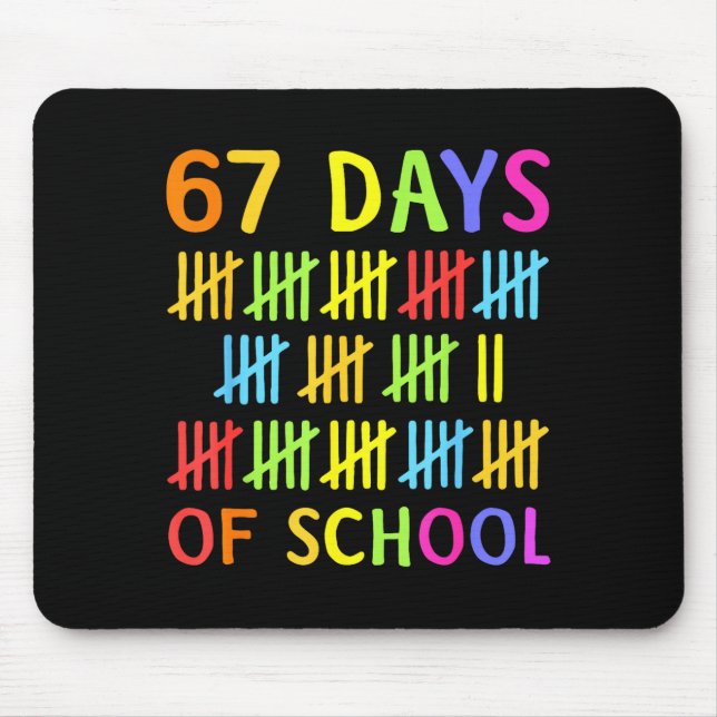 Mousepad 67th Day Of School Teacher Kids 67 Math Numbers 10 (Frente)