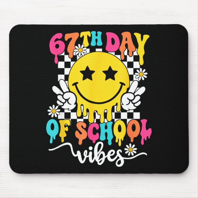 Mousepad 67th Day Of School Vibes Funny Six Seven 67 Meme S (Frente)