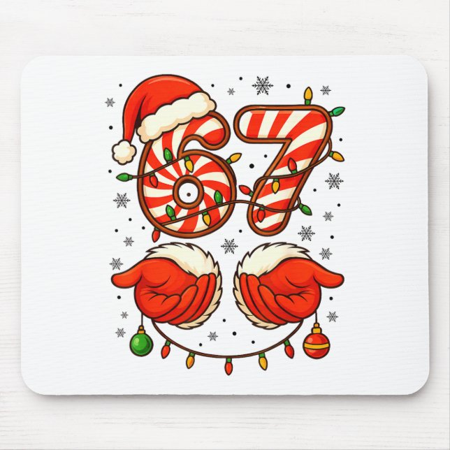 Mousepad 6-7 Christmas Squad Funny 67 Six Seven Meme Xmas 6 (Frente)