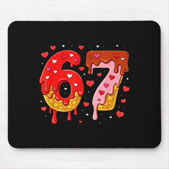 Mousepad 6 7 Creme Gotejante Seis Sete Meme Dia dos Namorad (Frente)