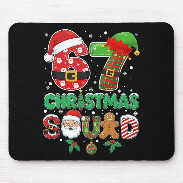Mousepad 6-7 Esquadrão de Natal Divertido 67 Seis Sete Meme (Frente)