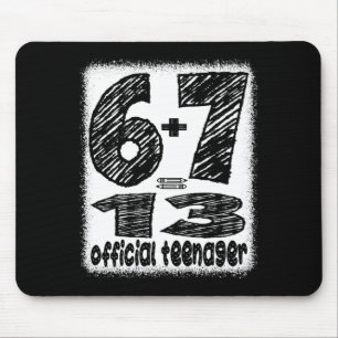 Mousepad 6+7 fazendo 13 anos adolescentes meninos engraçado