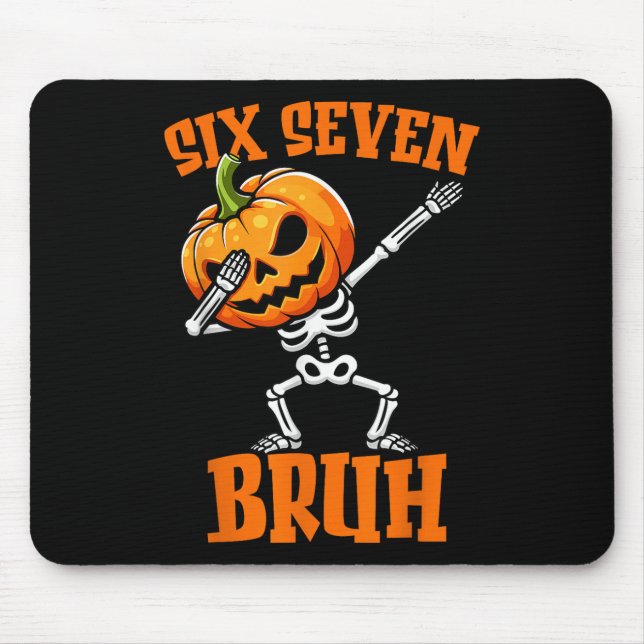 Mousepad 6 7 Halloween 67 Meme Seis Sete Dabbing Geração Al (Frente)
