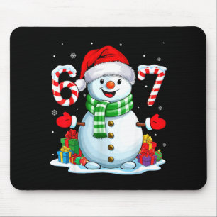 Mousepad 6 7 Meme Natal Engraçado Boneco de Neve Seis Sete