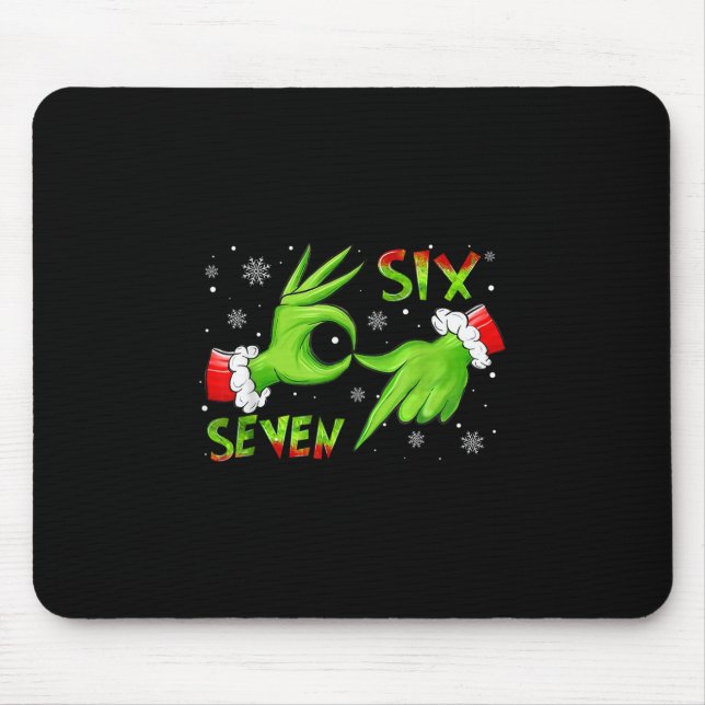Mousepad 6 7 Seis Sete Mão Geração Z Alpha Meme Gíria Natal (Frente)
