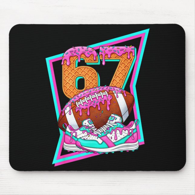 Mousepad 6 7 Seis Sete Meme Futebol Americano Gotejamento N (Frente)