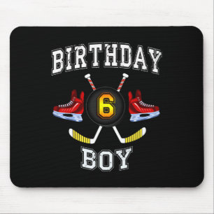 Mousepad 6 Birthday Boy - Garoto de 6 anos de hóquei no gel