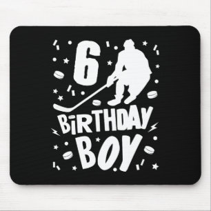 Mousepad 6 Birthday Boy Ice Hockey Kids 6 Anos Festa