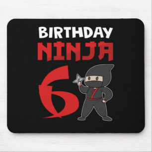Mousepad 6 Birthday Ninja, 6 anos, Ninja Costume Gift