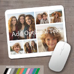 Mousepad 6 Colagem de Fotos Texto Opcional — CAN Edit Color<br><div class="desc">Adicione seus fotos favoritos a este modelo divertido. Você pode usar fotos quadradas ou quaisquer fotos para esta grade.</div>