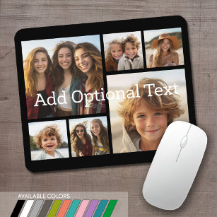 Mousepad 6 Colagem de Fotos Texto Opcional — CAN Edit Color