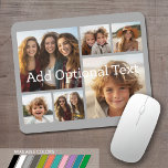 Mousepad 6 Colagem de Fotos Texto Opcional — CAN Edit Color<br><div class="desc">Adicione seus fotos favoritos a este modelo divertido. Você pode usar fotos quadradas ou quaisquer fotos para esta grade.</div>