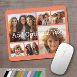 Mousepad 6 Colagem de Fotos Texto Opcional — CAN Edit Color<br><div class="desc">Adicione seus fotos favoritos a este modelo divertido. Você pode usar fotos quadradas ou quaisquer fotos para esta grade.</div>