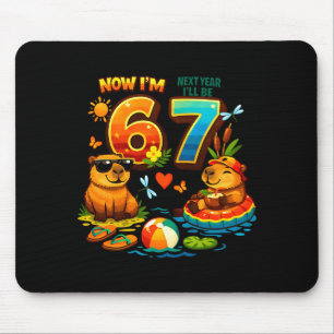 Mousepad 6 no próximo ano serei 7 capivara 67 meme aniversá