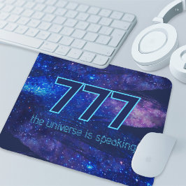 Mousepad 777 Número do anjo Manifestação Azul Escuro