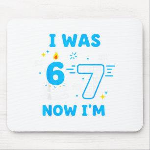 Mousepad 7 anos de idade aniversario eu 6 agora eu tenho 7
