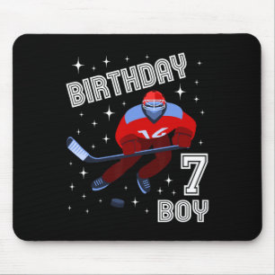 Mousepad 7 Birthday Boy Ice Hockey 7 Anos Diversão B Day M