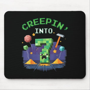 Mousepad 7 Birthday Gamer Pixel Creepin In 7 Video Game