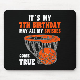 Mousepad 7 de basquete Feliz de 7 anos, 7 de aniversário