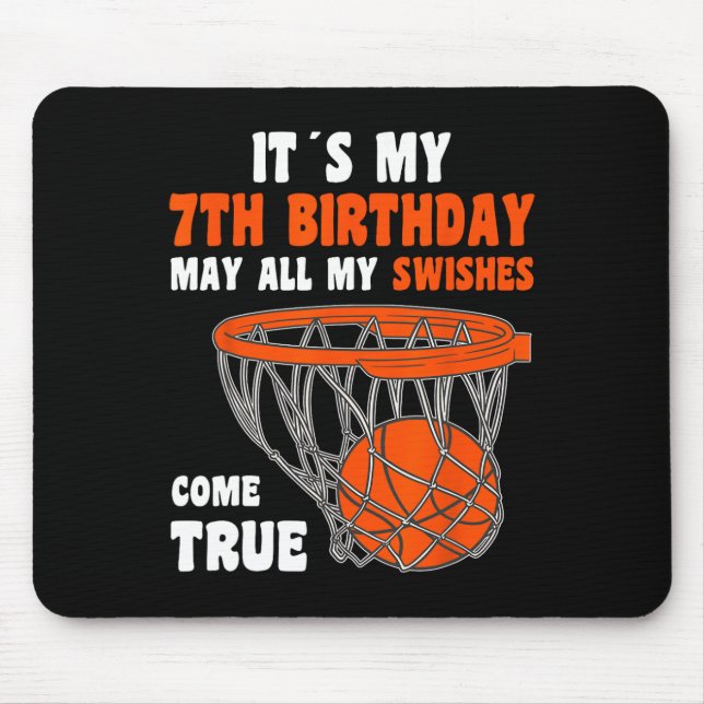 Mousepad 7 de basquete Feliz de 7 anos, 7 de aniversário (Frente)