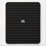 Mousepad 7 Opção Black Stripes Moderno Monograma<br><div class="desc">Decorre o mouse pad do computador com essas faixas pretas e cinzas e monograma personalizado para personalizar.</div>
