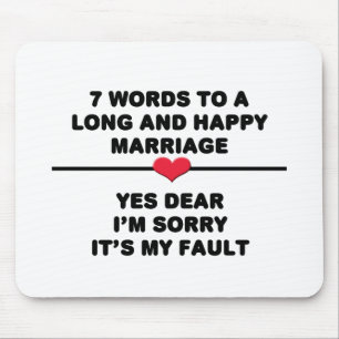 Mousepad 7 palavras para um Casamento longo e feliz