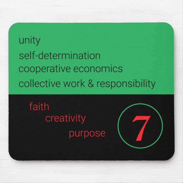 Mousepad 7 Princípios Kwanzaa: (Frente)