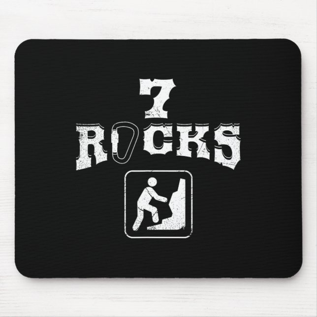 Mousepad 7 Rocks Mountain Climbing Seven Year Old Bday T Sh (Frente)