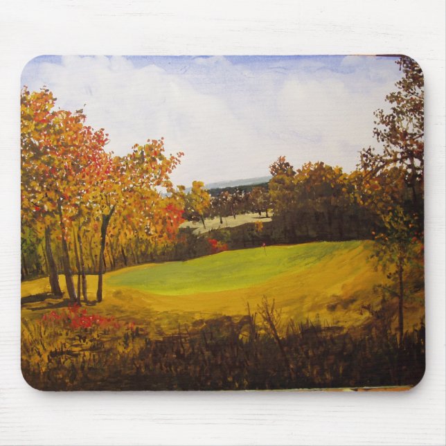 Mousepad 7o Aguarela do campo de golfe da crista de Eagle (Frente)