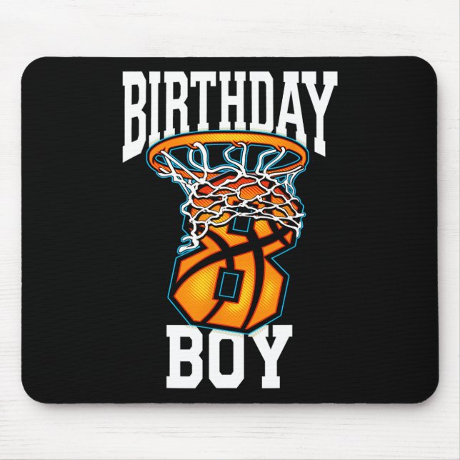Mousepad 8º Aniversário Basquete 8 Anos Crianças Presentes  (Frente)
