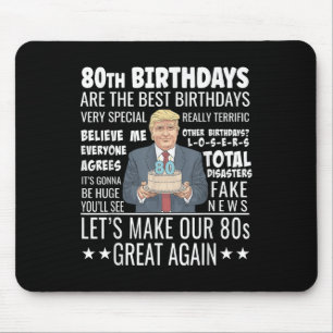 Mousepad 80 Birthday Design - Engraçado Trump Citar Anivers
