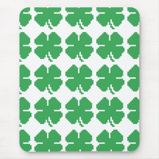 Mousepad 8 Bits Pixel Sortudo Quatro Folha (Frente)