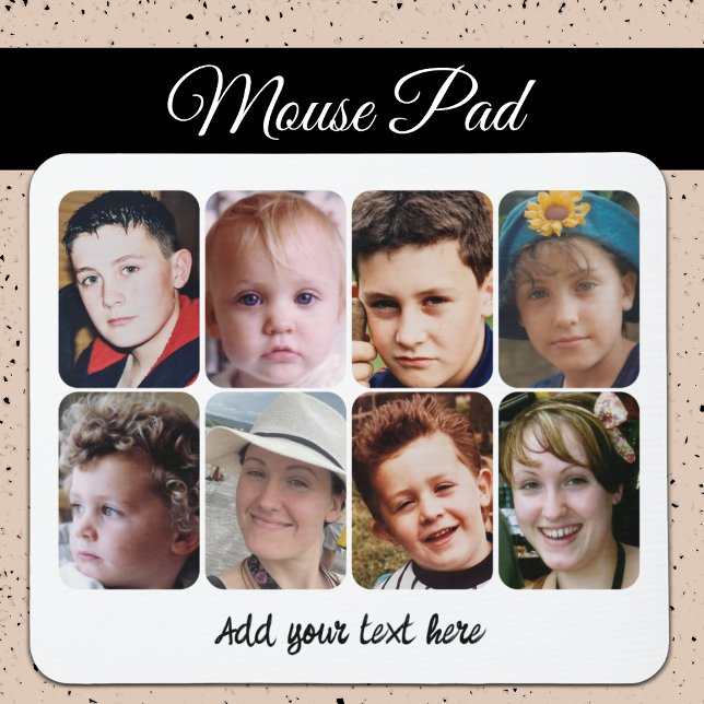 Mousepad 8 colagem de fotos preto e branco (Criador carregado)
